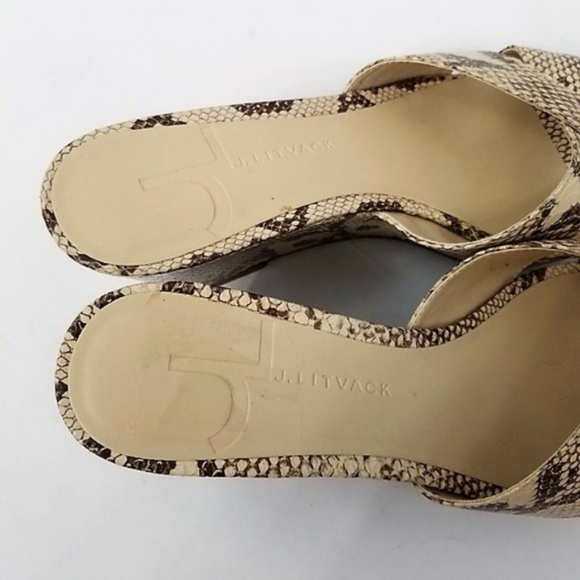 J Litvack Snake Skin Open Toe Wedge Sandals - Picture 6 of 6